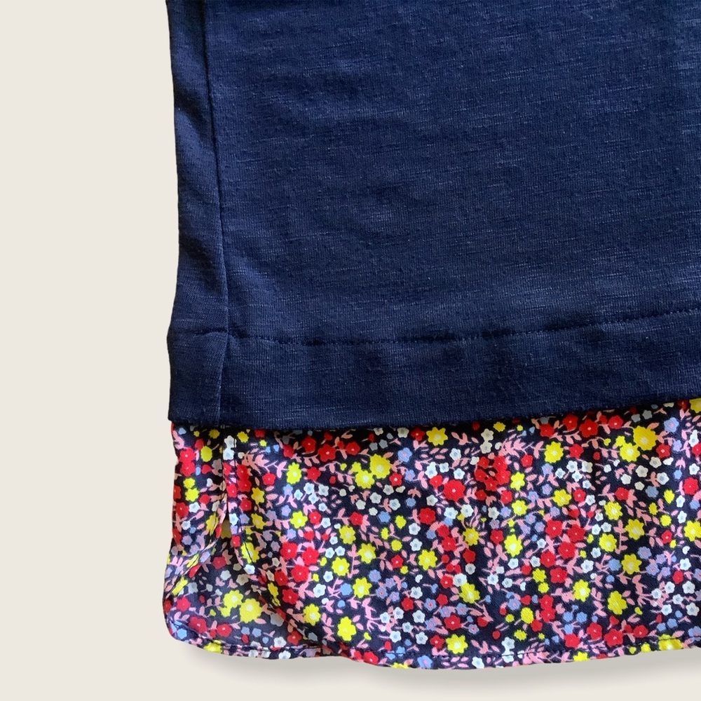 J.Crew Navy Tank with Floral Edge Detail Sz Small - Picture 5 of 7